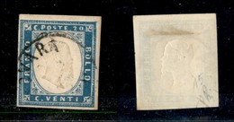 20270 ANTICHI STATI - SARDEGNA - 1855 - 20 Cent Cobalto (15) - Usato - Altri & Non Classificati