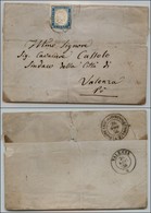 20272 ANTICHI STATI - SARDEGNA - 1855 - 20 Cent Cobalto Latteo (15ca) Su Involucro A Fascia Da Asti A Valenza Del 25.11. - Andere & Zonder Classificatie