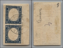 20286 ANTICHI STATI - SARDEGNA - Vilminore (P.ti 8) - Coppia Verticale Del 20 Cent (15Cb) Su Frammento - Margine Superio - Autres & Non Classés