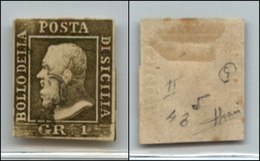 20329 ANTICHI STATI - SICILIA - 1859 - 1 Grano Bruno Oliva (4b) Usato (300) - Sonstige & Ohne Zuordnung