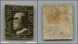 20333 ANTICHI STATI - SICILIA - 1859 - 1 Grano Verde Oliva (5 - Palermo) - Terza Tavola - Usato - Diena (400) - Otros & Sin Clasificación