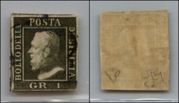 20338 ANTICHI STATI - SICILIA - 1859 - 1 Grano Verde Oliva (5d - Palermo) - Terza Tavola - Usato - Diena + Raybaudi (400 - Sonstige & Ohne Zuordnung