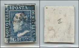 20339 ANTICHI STATI - SICILIA - 1859 - 2 Grana Azzurro (6) Usato (220) - Otros & Sin Clasificación