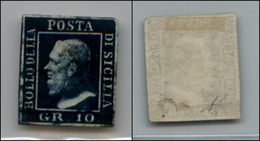 20345 ANTICHI STATI - SICILIA - 1859 - 10 Grana Azzurro Cupo (12)  - Usato - Diena (900) - Sonstige & Ohne Zuordnung