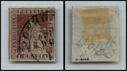 20358 ANTICHI STATI - TOSCANA - 1851 - 1 Crazia Carminio Bruno (4e) Ottimi Margini Con Parte Di Vicino A Sinistra - Picc - Sonstige & Ohne Zuordnung