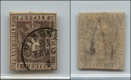 20402 ANTICHI STATI - TOSCANA - GOVERNO PROVVISORIO - 1860 - 1 Cent Violetto Bruno (17) Appena Corto In Basso A Destra – - Sonstige & Ohne Zuordnung