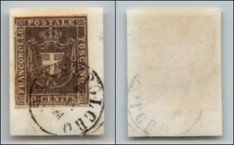 20412 ANTICHI STATI - TOSCANA - GOVERNO PROVVISORIO - 1860 - 10 Cent Bruno (19) S. Sepolcro - Linea Di Cornice Sinistra  - Sonstige & Ohne Zuordnung