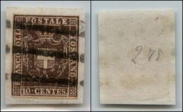 20413 ANTICHI STATI - TOSCANA - GOVERNO PROVVISORIO - 1860 - 10 Cent Bruno (19) Su Frammento (120) - Sonstige & Ohne Zuordnung