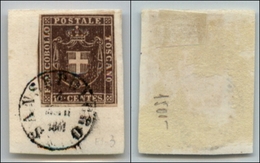 20414 ANTICHI STATI - TOSCANA - GOVERNO PROVVISORIO - 1860 - 10 Cent Bruno (19) S. Sepolcro Su Frammento (120) - Autres & Non Classés