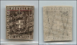 20423 ANTICHI STATI - TOSCANA - GOVERNO PROVVISORIO - 1860 - 10 Cent Bruno Scuro (19b) Usato (100) - Autres & Non Classés