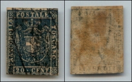 20429 ANTICHI STATI - TOSCANA - GOVERNO PROVVISORIO - 1860 - 20 Cent Azzurro (20) Ben Marginato - Usato (275) - Autres & Non Classés