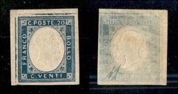 20446 REGNO D'ITALIA - VITTORIO EMANUELE II - 1861 - Non Emessi - 20 Cent (3) Angolo Di Foglio (pos.1) - Nuovo Con Gomma - Andere & Zonder Classificatie