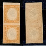 20448 REGNO D'ITALIA - VITTORIO EMANUELE II - 1861 - Non Emessi - 80 Cent (5) - Coppia Verticale Bordo Foglio - Gomma In - Other & Unclassified