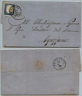 20455 REGNO D'ITALIA - VITTORIO EMANUELE II - 20 Cent Azzurro (15Dc) Su Lettera Da Piacenza (punti 5) A Agazzano Del 12. - Sonstige & Ohne Zuordnung