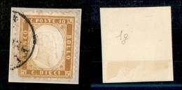 20461 REGNO D'ITALIA - VITTORIO EMANUELE II - 1862 - 10 Cent (1g) Bordo Foglio Su Frammento - Angolo Inferiore Sinistro  - Andere & Zonder Classificatie