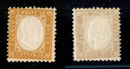 20485 REGNO D'ITALIA - VITTORIO EMANUELE II - 1862 - 80 Cent (4) - Gomma Integra (125) - Andere & Zonder Classificatie