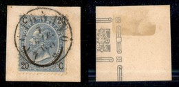 20639 REGNO D'ITALIA - VITTORIO EMANUELE II - Lucignano (P.ti 2) - 20 Cent Su 15 (24) Su Frammento - Sonstige & Ohne Zuordnung