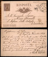 20703 REGNO D'ITALIA - UMBERTO I - Legnaro (corsivo) Su Cartolina Postale (C6 – Risposta) Per Padova Del 1.12.79 - Other & Unclassified