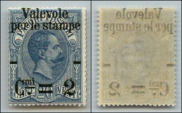 20718 REGNO D'ITALIA - UMBERTO I - 1890 – 2 Cent Su 20 (51aab) Con Soprastampa In Alto – Gomma Integra (300) - Autres & Non Classés