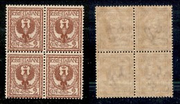 20775 REGNO D'ITALIA - VITTORIO EMANUELE III - 1901 – 2 Cent Floreale (69) In Quartina – Gomma Integra (50+) - Andere & Zonder Classificatie