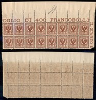 20777 REGNO D'ITALIA - VITTORIO EMANUELE III - 1901 – 2 Cent Floreale (69) – Blocco Angolare Di 16 Con Filigrana Obliqua - Andere & Zonder Classificatie