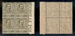 20787 REGNO D'ITALIA - VITTORIO EMANUELE III - 1901 – 45 Cent Floreale (75) – Quartina Bordo Foglio – Gomma Integra (250 - Autres & Non Classés