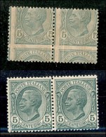 20815 REGNO D'ITALIA - VITTORIO EMANUELE III - 1906 - 5 Cent Leoni (81e Varietà) - Coppia Orizzontale Con Decalco Sposta - Andere & Zonder Classificatie