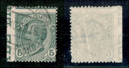 20817 REGNO D'ITALIA - VITTORIO EMANUELE III - 1906 - 5 Cent Leoni (81n) Usato - Dentellatura Verticale Sinistra Spostat - Andere & Zonder Classificatie