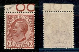 20847 REGNO D'ITALIA - VITTORIO EMANUELE III - 1906 - 10 Cent Leoni (82q) Bordo Foglio - 1 A Puntini - Gomma Integra (18 - Autres & Non Classés