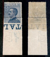 20869 REGNO D'ITALIA - VITTORIO EMANUELE III - 1908 - 25 Cent Michetti (83ga) Bordo Foglio Con Dentellatura Inferiore Sp - Autres & Non Classés