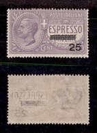 21192 REGNO D'ITALIA - ESPRESSI - 1917 - 25 Cent Su 40 Cent Espresso (3) - Nuovo Con Gomma - Soprastampa Slittata (100) - Autres & Non Classés