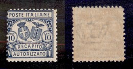 21209 REGNO D'ITALIA - RECAPITO AUTORIZZATO - 1928 - 10 Cent Recapito Autorizzato (1) Gomma Integra (125) - Andere & Zonder Classificatie