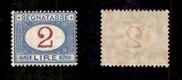 21228 REGNO D'ITALIA - SEGNATASSE - 1903 - 2 Lire Segnatasse (29) - Gomma Integra (225+) - Autres & Non Classés