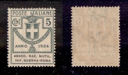 21260 REGNO D'ITALIA - PARASTATALI - 1924 - 5 Cent Assoc. Naz. Mutil. Inv. Guerra (5) - Gomma Integra (50) - Autres & Non Classés