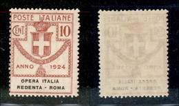 21272 REGNO D'ITALIA - PARASTATALI - 1924 – 10 Cent Italia Redenta (47) – Gomma Integra - Andere & Zonder Classificatie