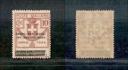 21281 REGNO D'ITALIA - PARASTATALI - 1924 - 10 Cent Ass. Naz. Mutil. Inv. Guerra Roma (71) - Gomma Integra (40) - Andere & Zonder Classificatie