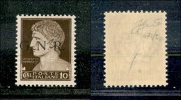 21333 REPUBBLICA SOCIALE - GNR BRESCIA - 1943 - 10 Cent (471/Ioa) Punto Scalpellato Dopo N (169) - Gomma Integra (120) - Autres & Non Classés