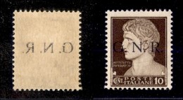 21336 REPUBBLICA SOCIALE - GNR BRESCIA - 1943 - 10 Cent (471/Iq) Con Decalco (40) - Autres & Non Classés