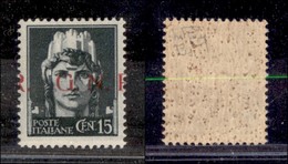 21345 REPUBBLICA SOCIALE - GNR BRESCIA - 1943 - 15 Cent (472/Ihcb) Con R A Cavallo - Gomma Integra - Non Catalogato - Ra - Altri & Non Classificati