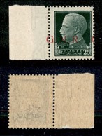 21371 REPUBBLICA SOCIALE - GNR BRESCIA - 1943 - 25 Cent (474/Ifc) Bordo Foglio Con G A Cavallo - Gomma Integra - Raybaud - Altri & Non Classificati