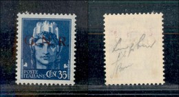 21384 REPUBBLICA SOCIALE - GNR BRESCIA - 1943 - 35 Cent (476/I) - Ottima Centratura - Gomma Integra - Sirotti - Andere & Zonder Classificatie