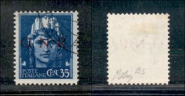 21385 REPUBBLICA SOCIALE - GNR BRESCIA - 1943 - 35 Cent (476/I) - Oliva (1.200) - Sonstige & Ohne Zuordnung