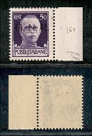 21387 REPUBBLICA SOCIALE - GNR BRESCIA - 1943 - 50 Cent (477/I) Bordo Foglio Con Filigrana Lettere 10/10 - Gomma Integra - Sonstige & Ohne Zuordnung