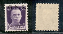 21390 REPUBBLICA SOCIALE - GNR BRESCIA - 1943 - 50 Cent (477/Id+pc) Con Soprastampa In Alto E Punto Grosso Dopo R - Gomm - Autres & Non Classés