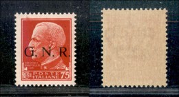 21398 REPUBBLICA SOCIALE - GNR BRESCIA - 1943 - 75 Cent (478/I) - Gomma Integra (300) - Andere & Zonder Classificatie