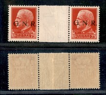 21399 REPUBBLICA SOCIALE - GNR BRESCIA - 1943 - 75 Cent (478/I) Coppia Con Interspazio Al Centro - Gomma Integra - Autres & Non Classés