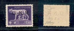 21410 REPUBBLICA SOCIALE - GNR BRESCIA - 1943 - 3,70 Lire (484/I) - Oliva (950) - Sonstige & Ohne Zuordnung