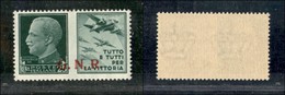 21415 REPUBBLICA SOCIALE - GNR BRESCIA - 1943 - 25 Cent Aviazione (15 Lea - Propaganda) Soprastampa Fortemente Spostata  - Autres & Non Classés