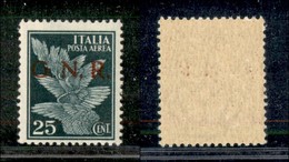 21418 REPUBBLICA SOCIALE - GNR BRESCIA - 1943 – 25 Cent (117/I – CEI 1/I – Aerea) Seconda Tiratura – Gomma Integra – Cer - Sonstige & Ohne Zuordnung