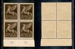 21420 REPUBBLICA SOCIALE - GNR BRESCIA - 1943 – 50 Cent (118/I) In Quartina – Gomma Integra (300+) - Autres & Non Classés